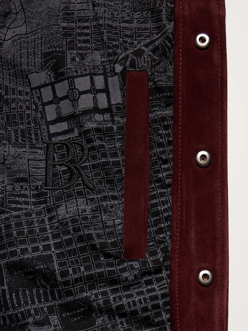 Oiled Suede Trucker Jacket