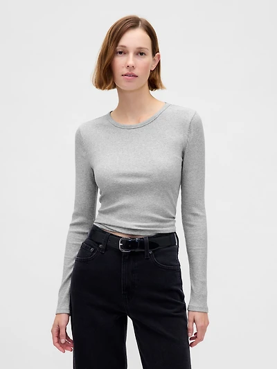 Modern Compact Rib Crop T-Shirt