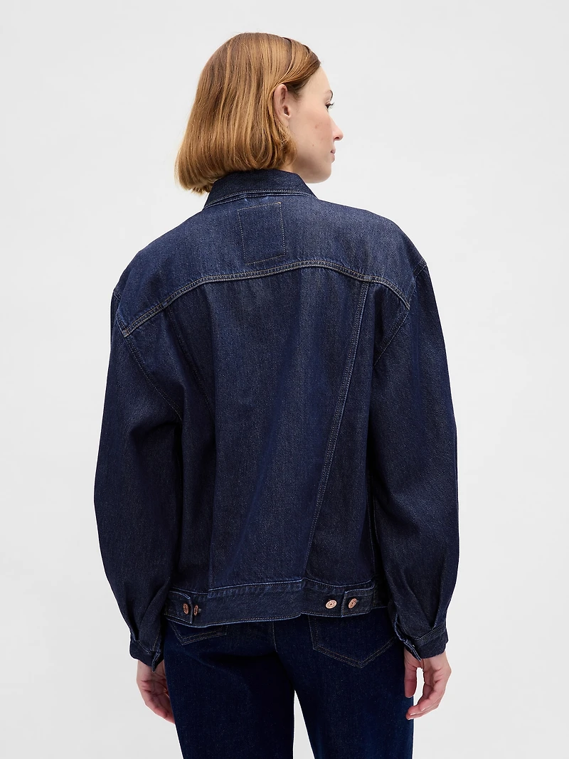 UltraSoft Oversized Balloon-Sleeve Icon Denim Jacket