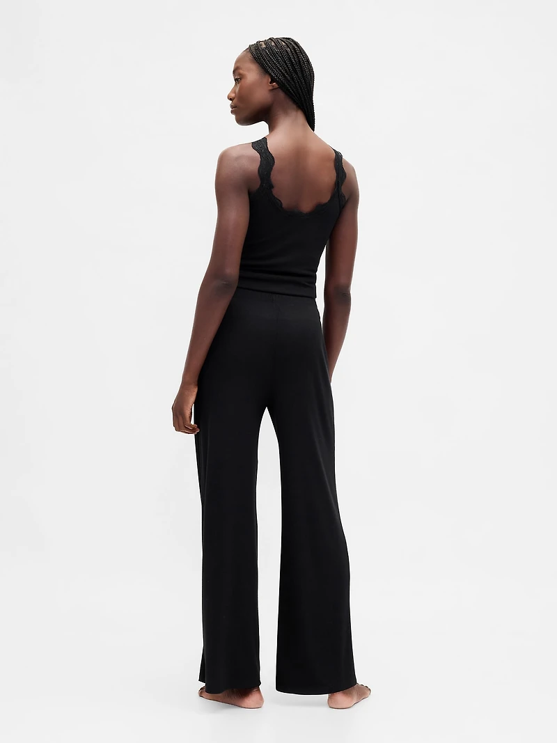 Mini Rib Wide-Leg PJ Pants