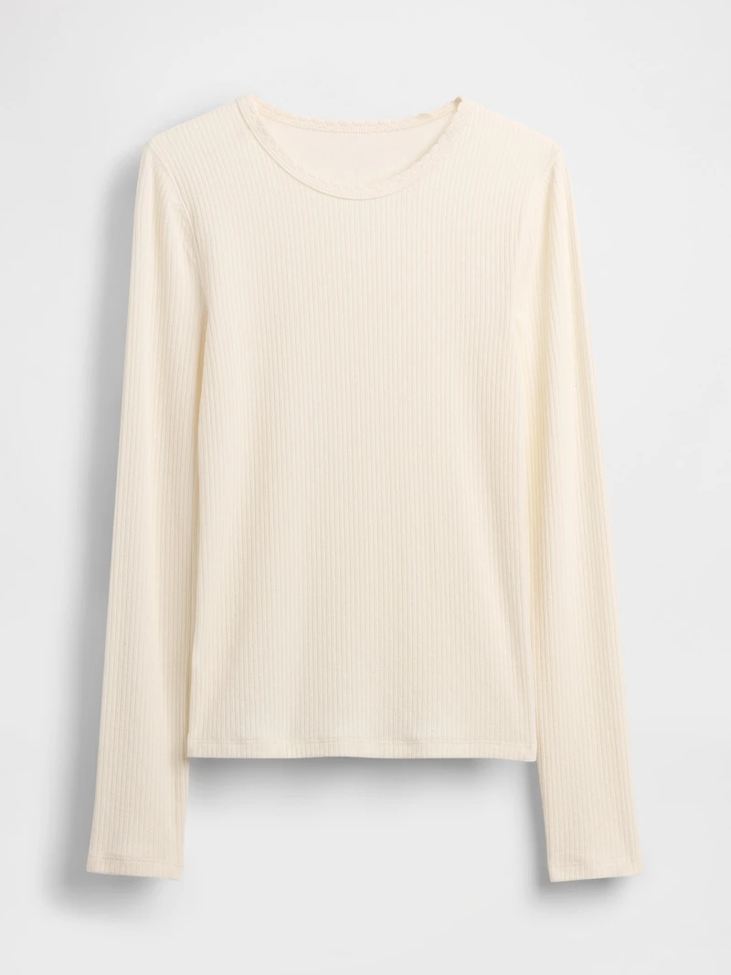 Pointelle Rib T-Shirt