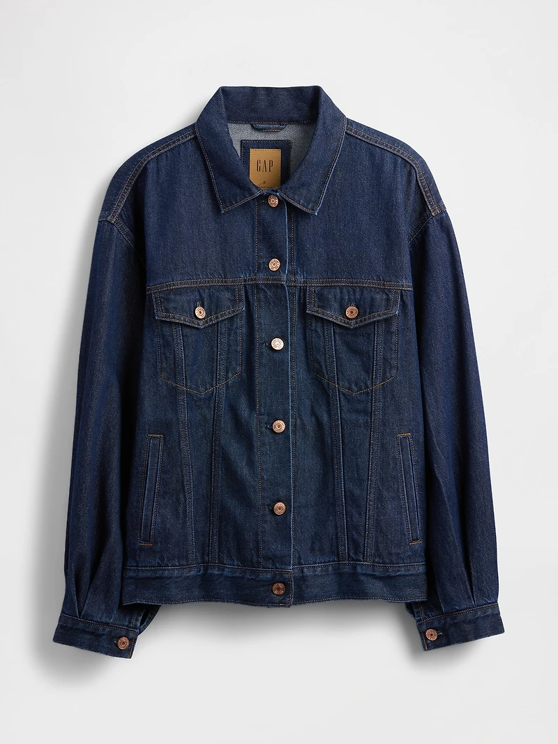 UltraSoft Oversized Balloon-Sleeve Icon Denim Jacket