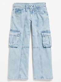 High-Waisted Super Baggy Wide-Leg Cargo Jeans for Girls