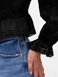 Collared V-Neck Peplum Top