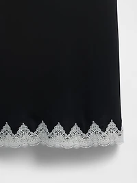 Lace-Trim Maxi Skirt