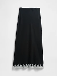 Lace-Trim Maxi Skirt