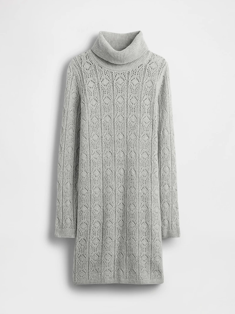 CashSoft Pointelle Turtleneck Sweater Dress