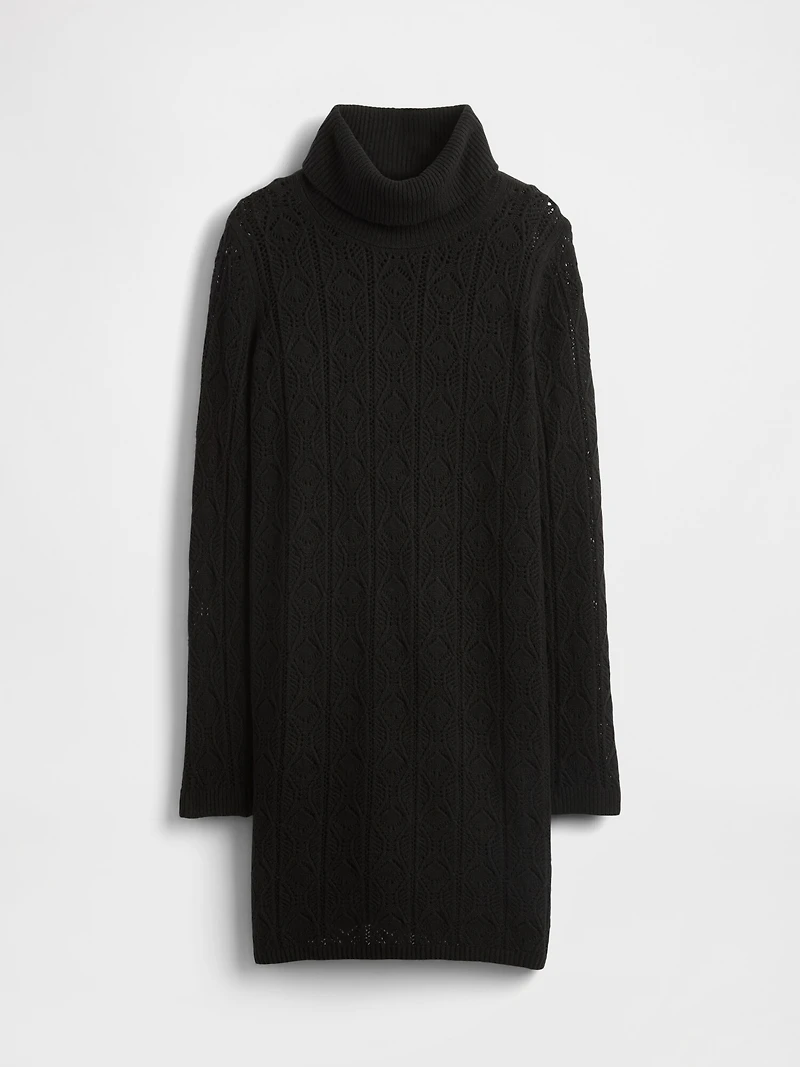CashSoft Pointelle Turtleneck Sweater Dress