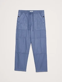 Herringbone Cotton Pull-On Utility Pant