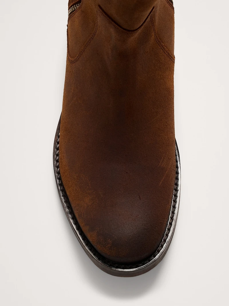 Suede Double-Zip Boot