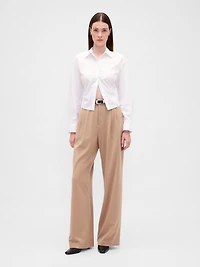 365 High Rise Brushed Twill Pleated Trousers