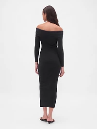 CashSoft Stretch Off-Shoulder Midi Sweater Dress