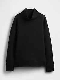 GapFit Quilted Jacquard Knit Funnel-Neck Pullover