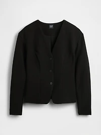 BiStretch Structured Button-Front Top