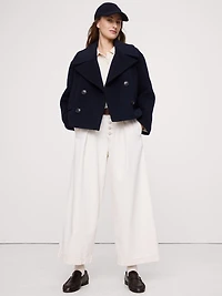 Italian Melton Wool-Blend Peacoat