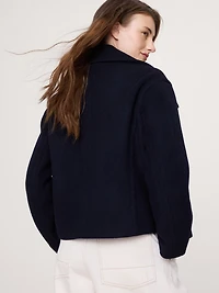 Italian Melton Wool-Blend Peacoat