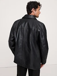Relaxed Leather Carcoat