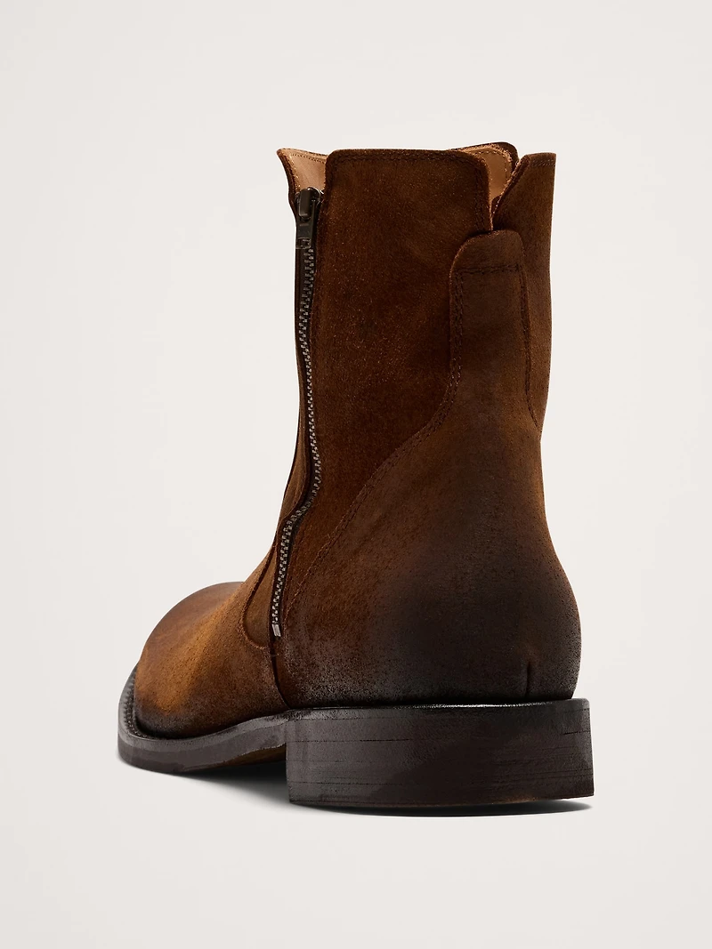 Suede Double-Zip Boot