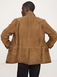 Relaxed Nubuck Leather Blazer