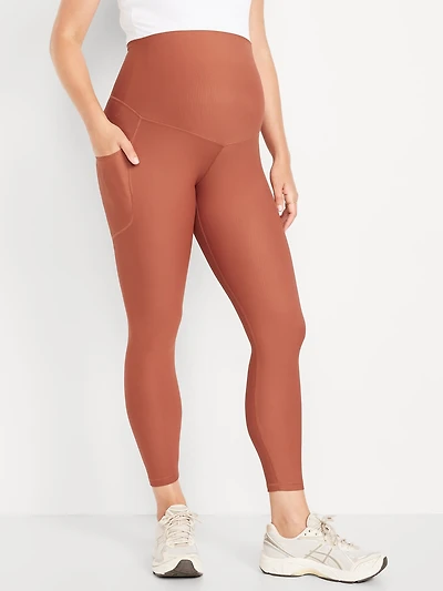 Legging PowerSoft côtelé longueur 7/8 à panneau couvrant de maternit