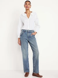 Mid-Rise Slouchy Straight Jeans