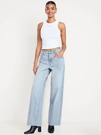 Mid-Rise Slouchy Wide-Leg Jeans
