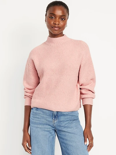 SoSoft Cropped Mock-Neck Sweater