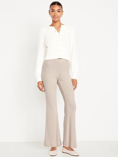 High-Waisted Fashion Ribbed Flare Leggings