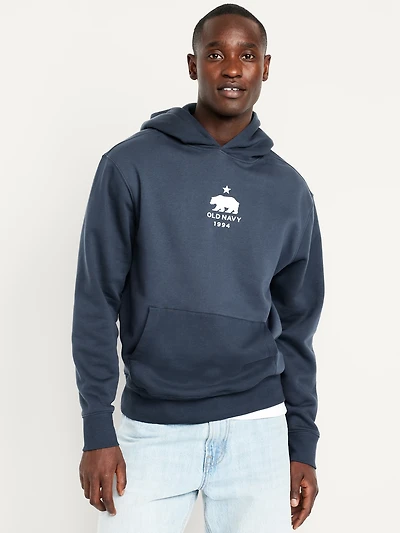 Oversized Logo Pullover Hoodie for Men