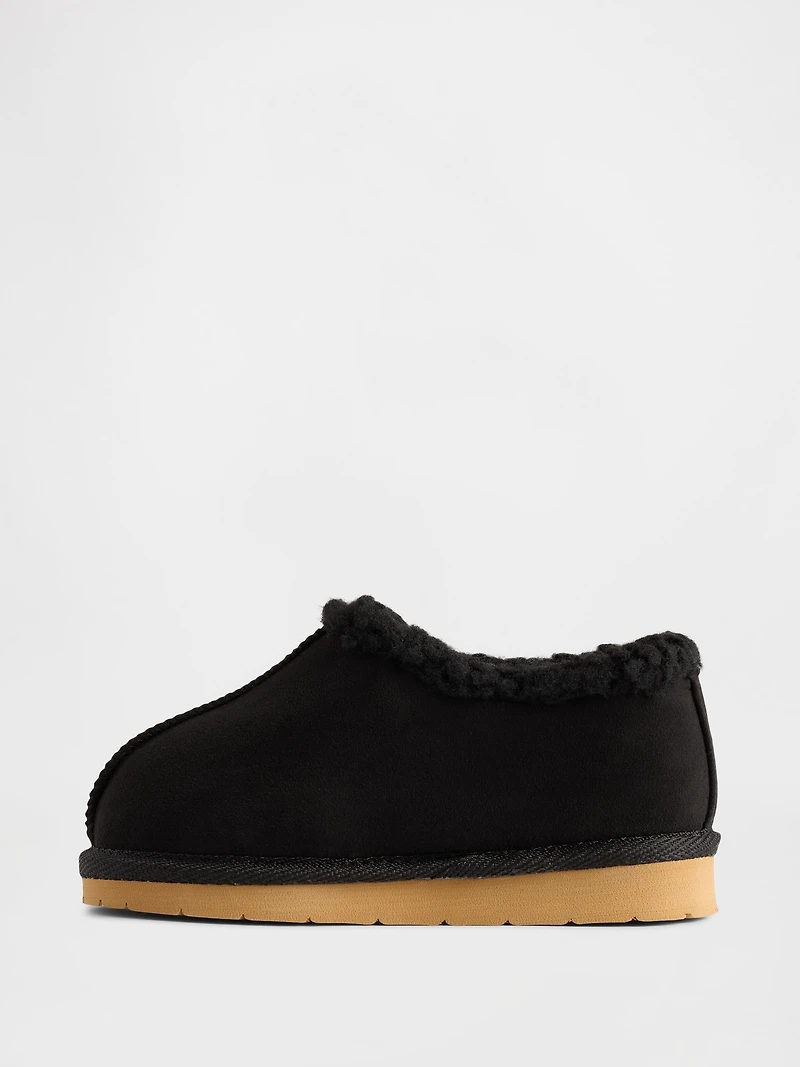 Chaussures en suède végane doublées de sherpa pour Tout-petit