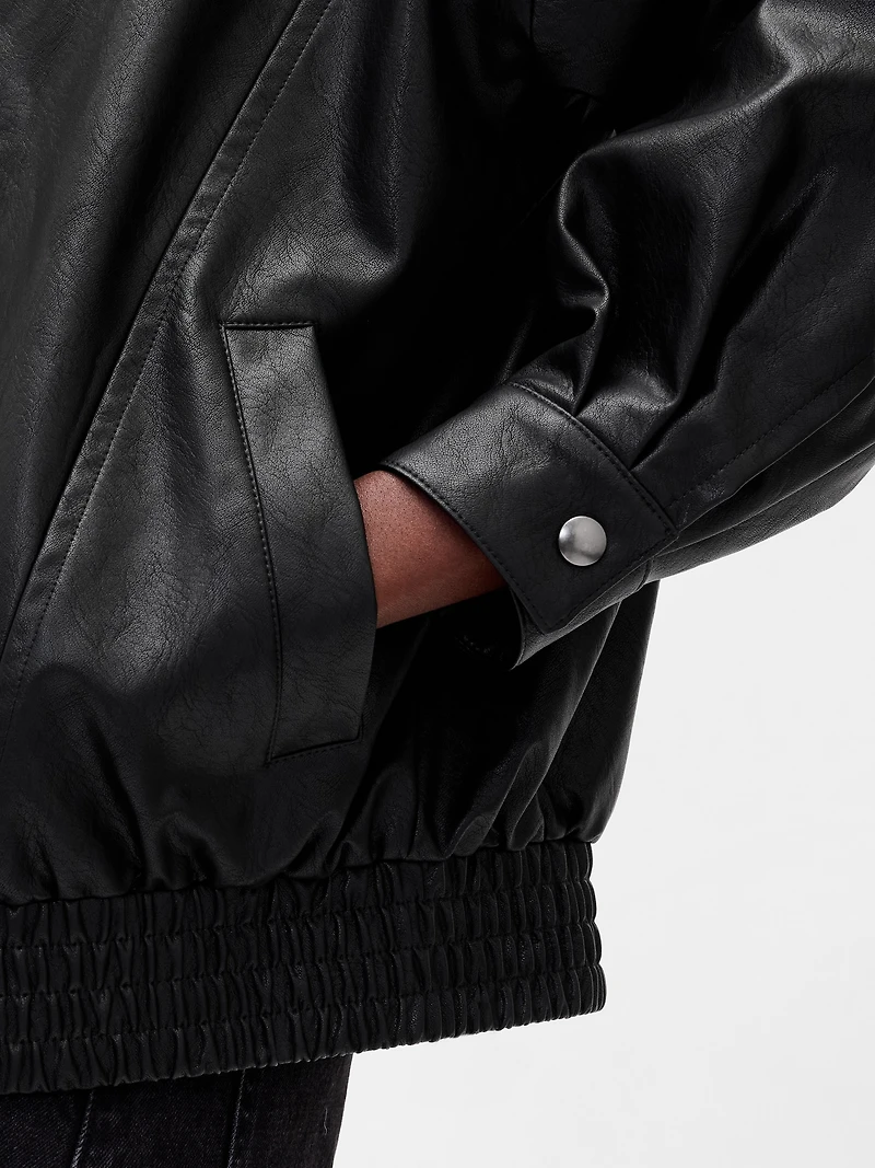 Oversized Vegan Leather Jacket