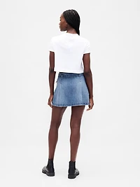 Denim Belted Mini Skirt