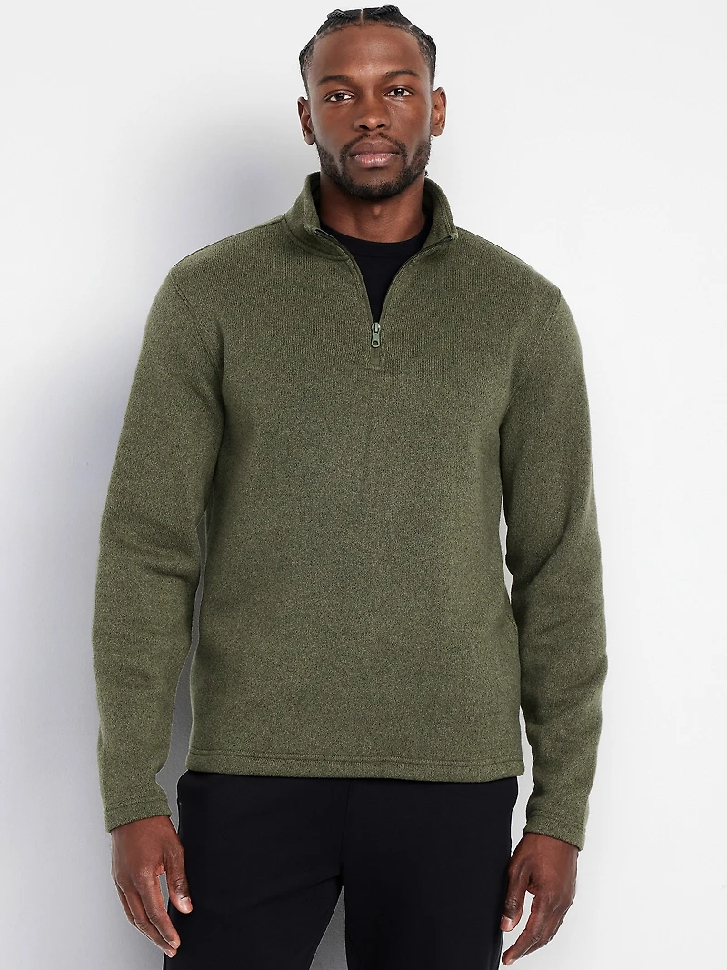 Sweater-Knit Fleece Quarter-Zip Pullover