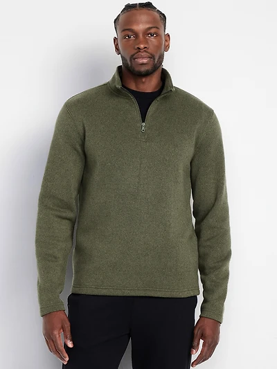 Sweater-Knit Fleece Quarter-Zip Pullover