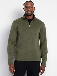 Sweater-Knit Fleece Quarter-Zip Pullover