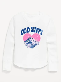 Long-Sleeve Logo Graphic Thermal-Knit T-Shirt for Girls