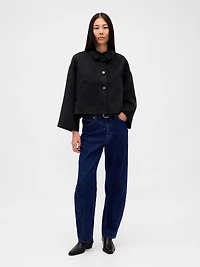 Wool-Blend Swing Jacket