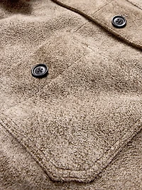 Relaxed Textured Suede Shirt Jacket