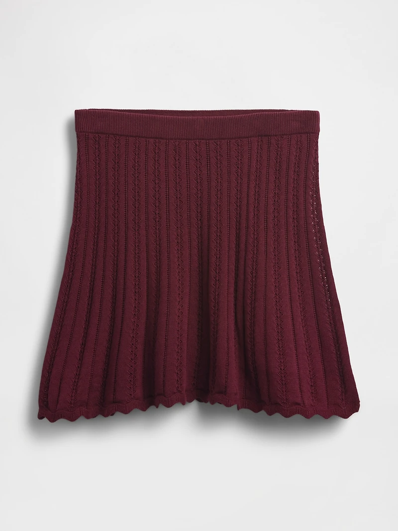 100% Cotton Pointelle Mini Skirt