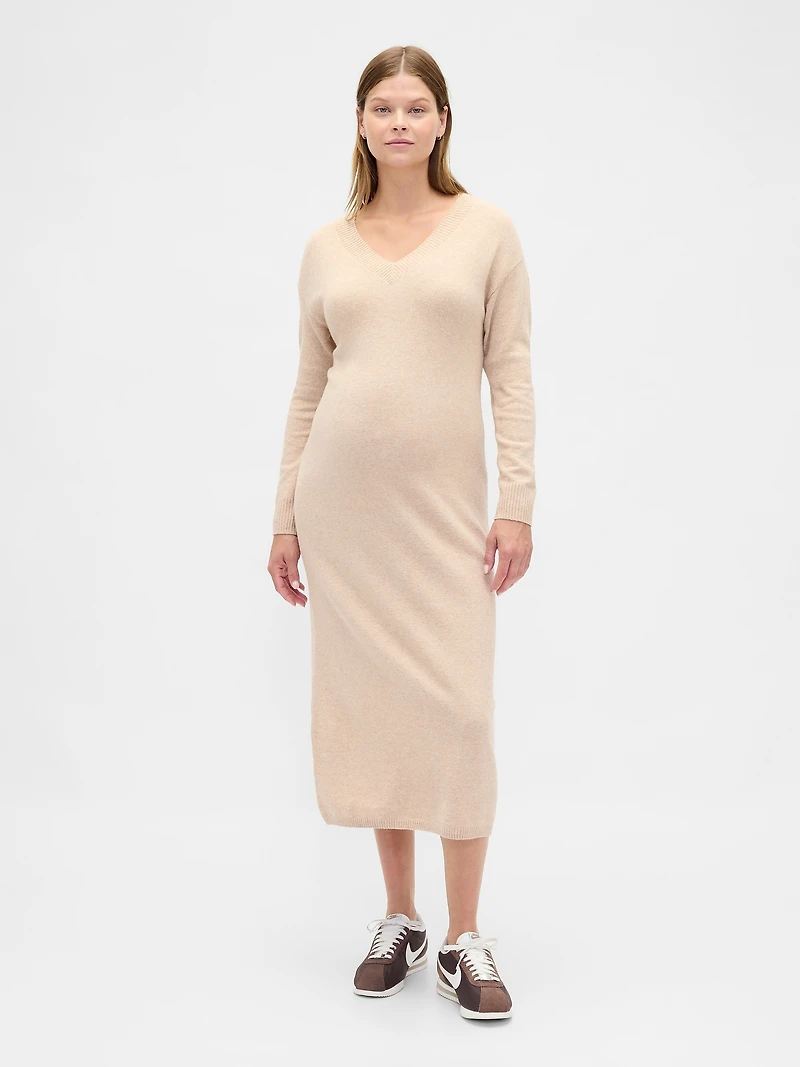 Maternity CashSoft V-Neck Sweater Dress