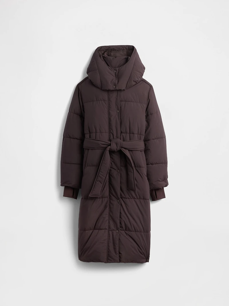Belted Long Puffer Coat