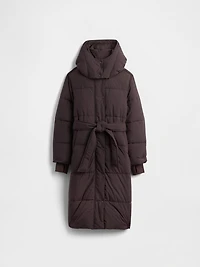 Belted Long Puffer Coat