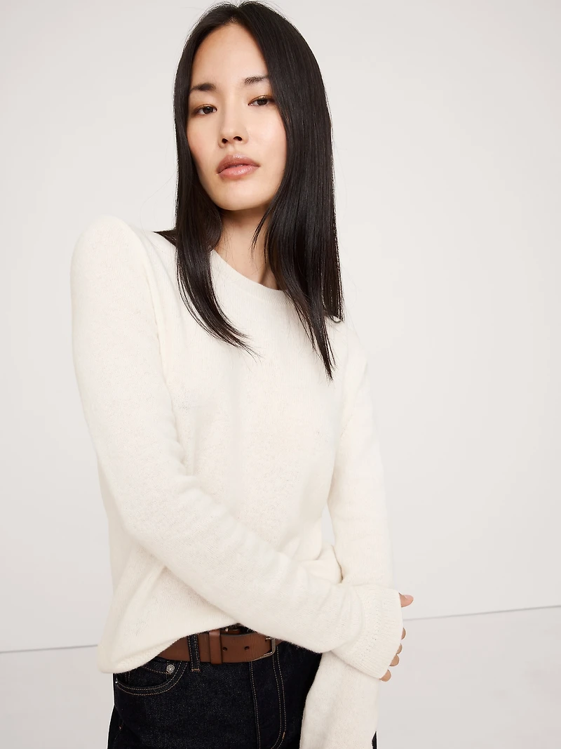 Lightweight Cashmere Crew-Neck Sweater