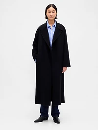 Wool-Blend Wrap Coat
