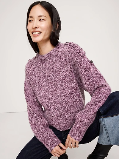 Marled Cashmere-Merino Blend Sweater