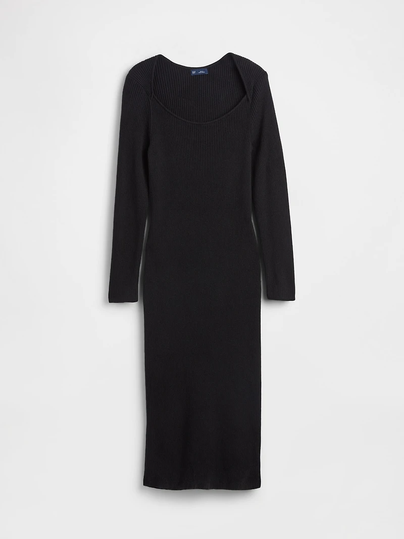 CashSoft Rib Midi Sweater Dress
