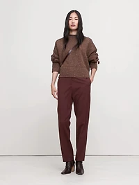 High-Rise Slim Italian Lightweight Wool Ankle Pant