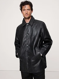 Relaxed Leather Carcoat