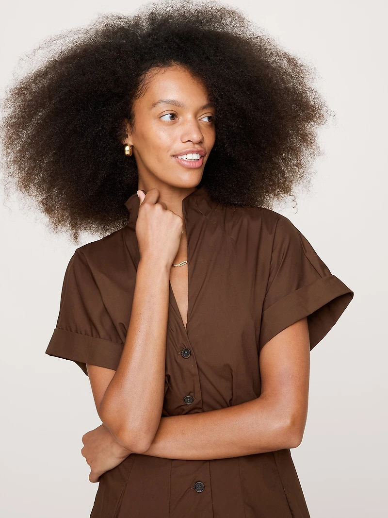Cotton Poplin Shirt Dress
