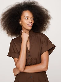 Cotton Poplin Shirt Dress